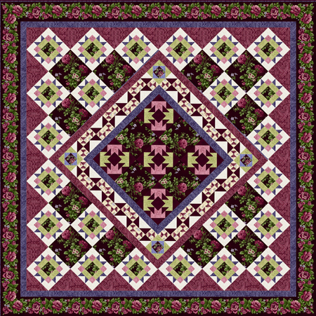 Harlow Garden Song Quilt Complete Kit Burgundy